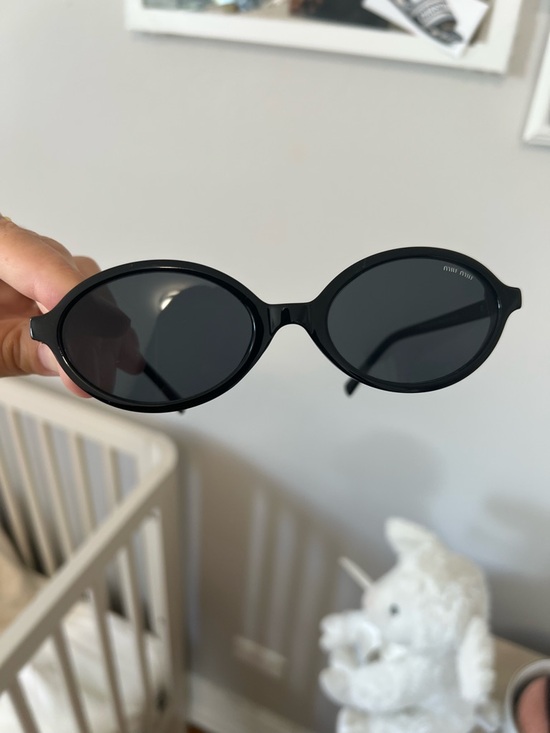Miu Miu Accessories - Miu Miu Black Oval Sunglasses